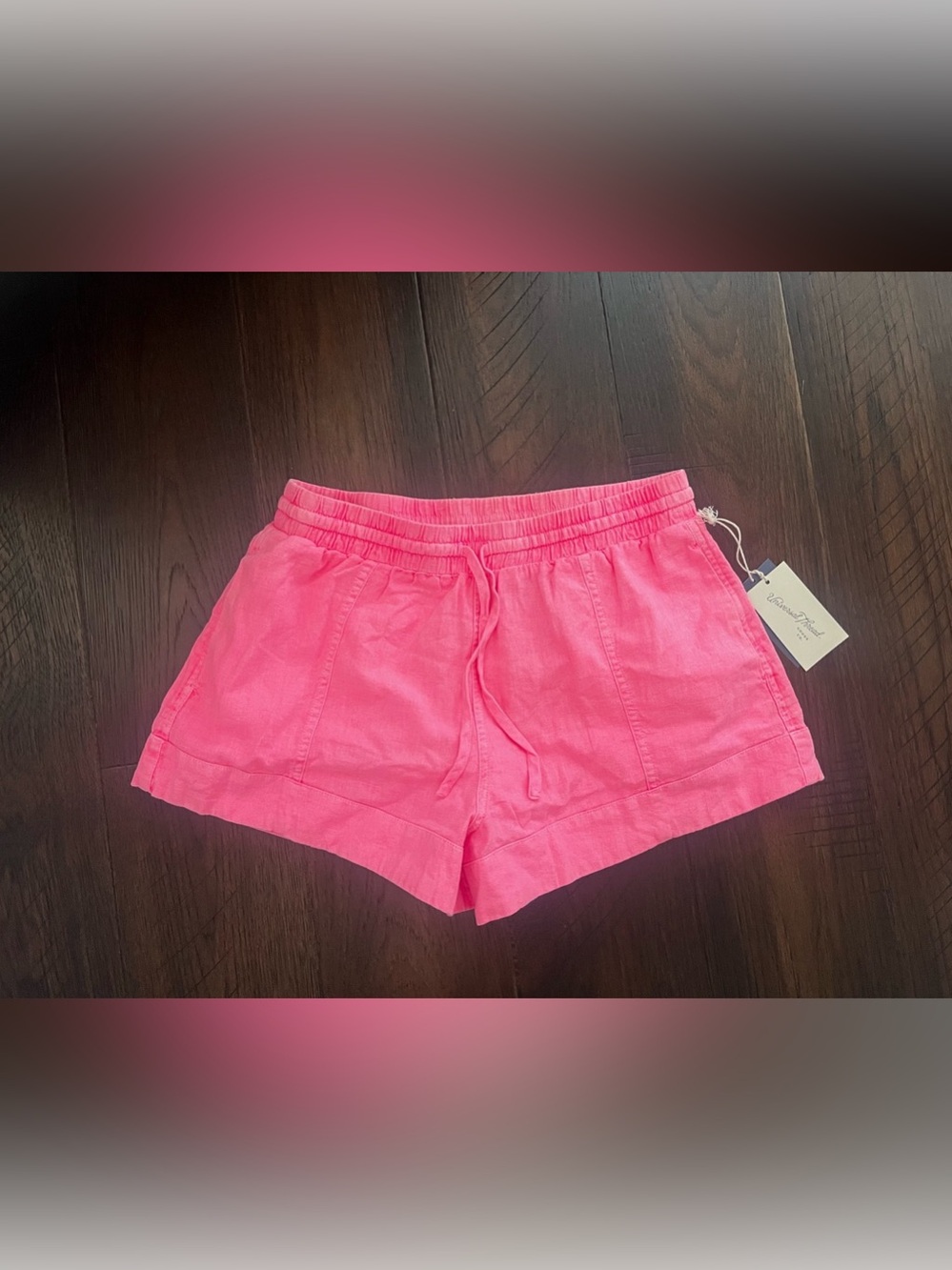 Universal Thread High-Rise Linen Blend Pull-On Shorts Pink Shorts